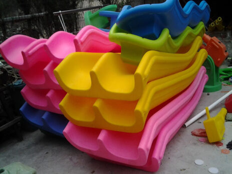 Купить пластиковую двойную горку в Украине